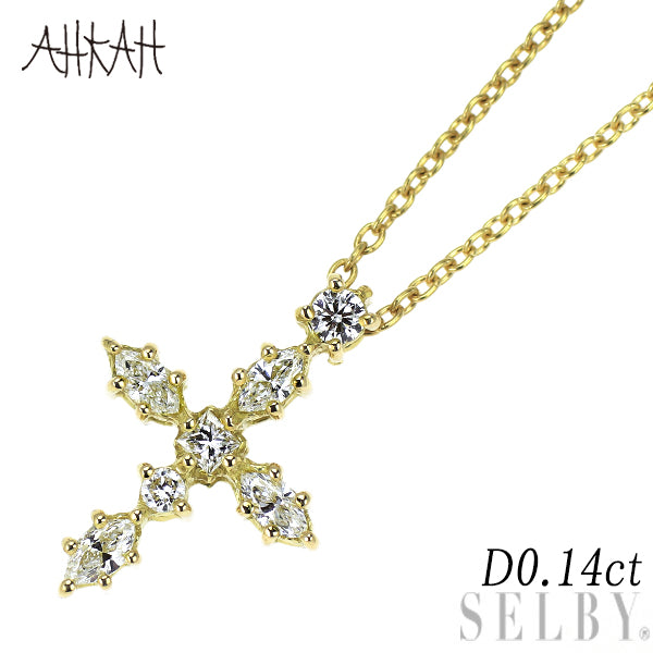 AHKAH K18YG ファインクロス ネックレス ダイヤモンド アーカー/ahkah K18YG ダイヤモンド ペンダントネックレス NNクロス