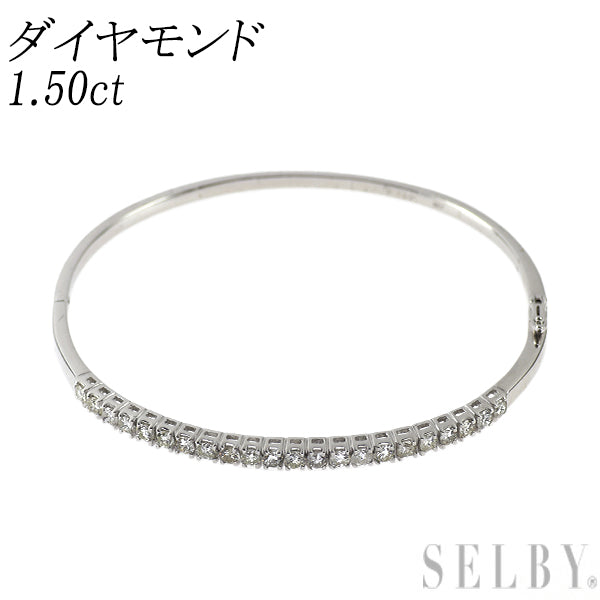 K18WG ダイヤモンド バングル 1.50ct
