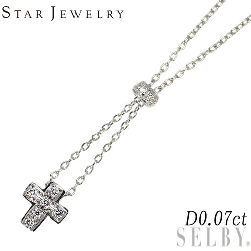 スタージュエリー K18WG ダイヤモンド ペンダントネックレス 0.07ct