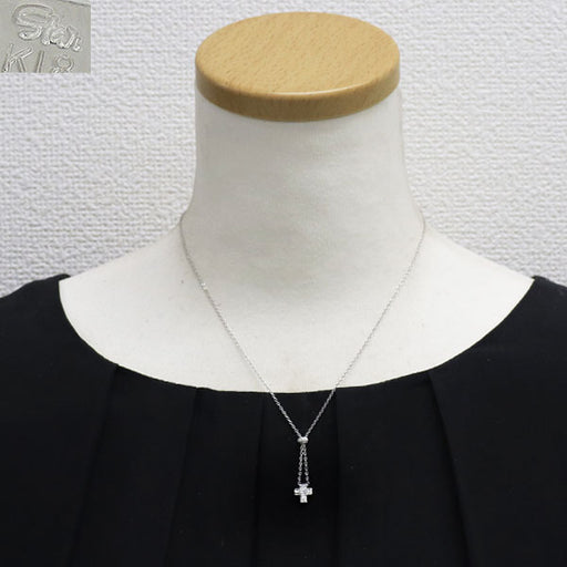 スタージュエリー K18WG ダイヤモンド ペンダントネックレス 0.07ct