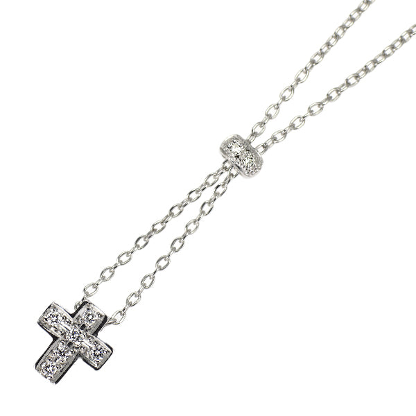 【STAR JEWELRY】K18 クロス ダイヤモンド⟡.* スタージュエリー K18WG ダイヤモンド ペンダントネックレス 0.07ct