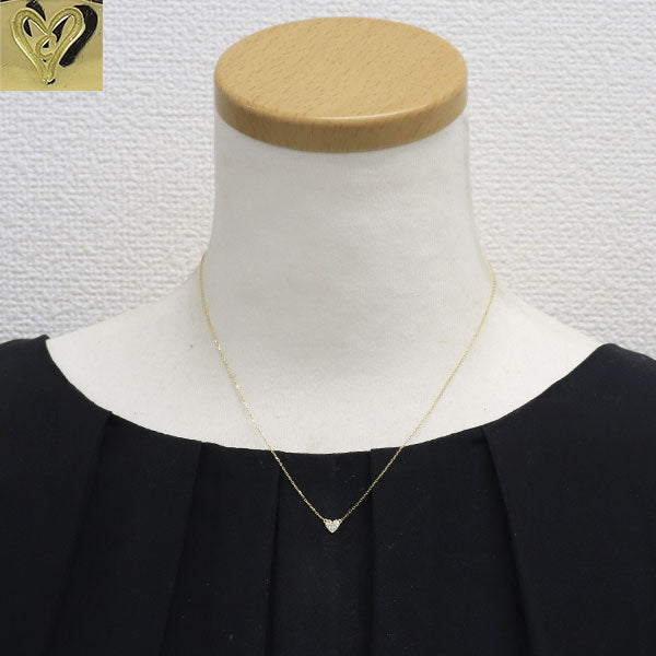 アーカー/ahkah K18YG ダイヤモンド ペンダントネックレス ハート