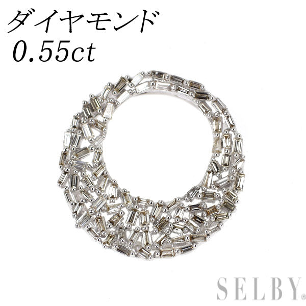 K18WG ダイヤモンド ペンダントトップ 0.55ct