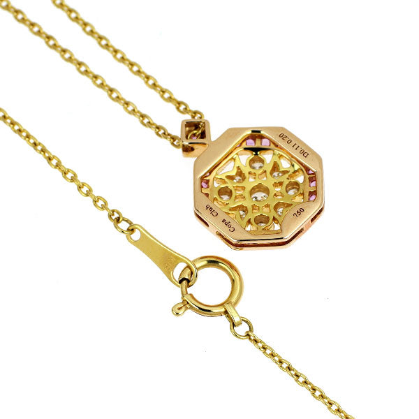 ドクターコパ K18YG/PG ピンクサファイア ダイヤモンド ペンダントネックレス 0.20ct D0.11ct