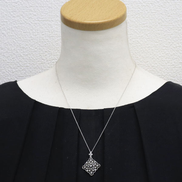ブラックメッキ/K18WG ダイヤモンド ペンダントネックレス 0.35ct
