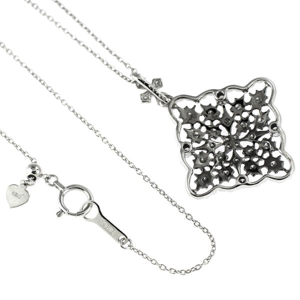 ブラックメッキ/K18WG ダイヤモンド ペンダントネックレス 0.35ct