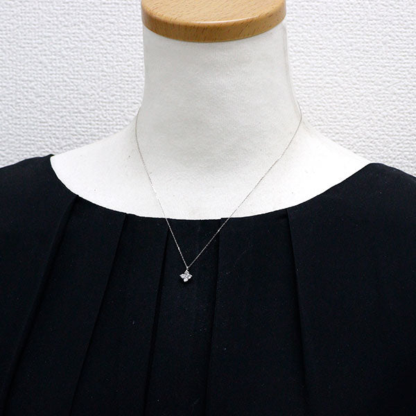 希少 Pt900/ K18WG 天然ピンクダイヤモンド ペンダントネックレス 0.011ct D0.27ct フラワー