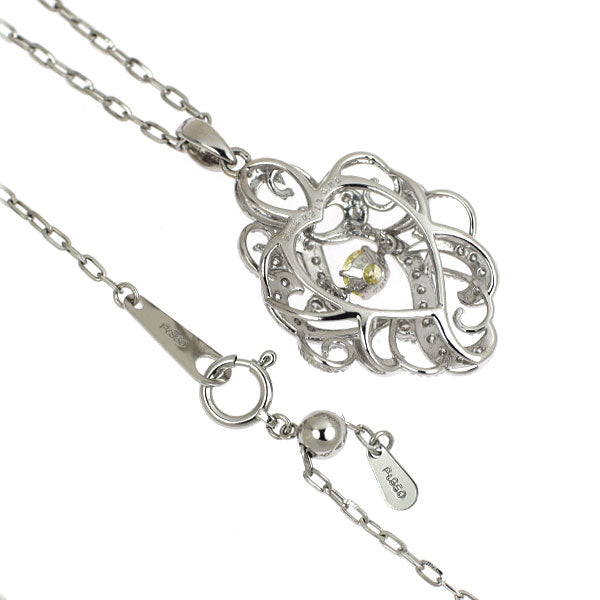 K18WG/ Pt850 ダイヤモンド ペンダントネックレス 0.217ct D0.29ct