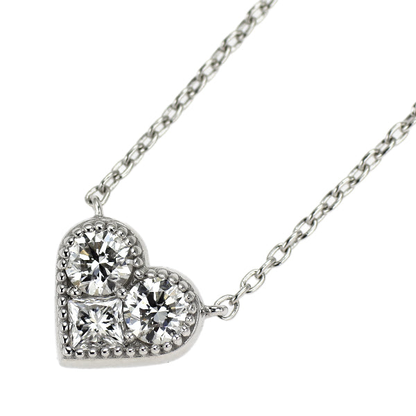 ポンテヴェキオ K18WG ダイヤモンド ペンダントネックレス 0.16ct ハート