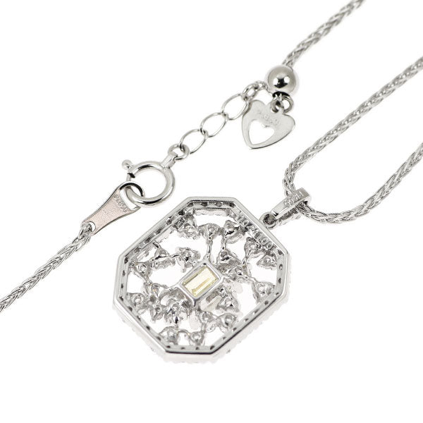 Pt900/ Pt850 エメラルドカット ダイヤモンド ペンダントネックレス 1.044ct VLY VS1 D1.00ct