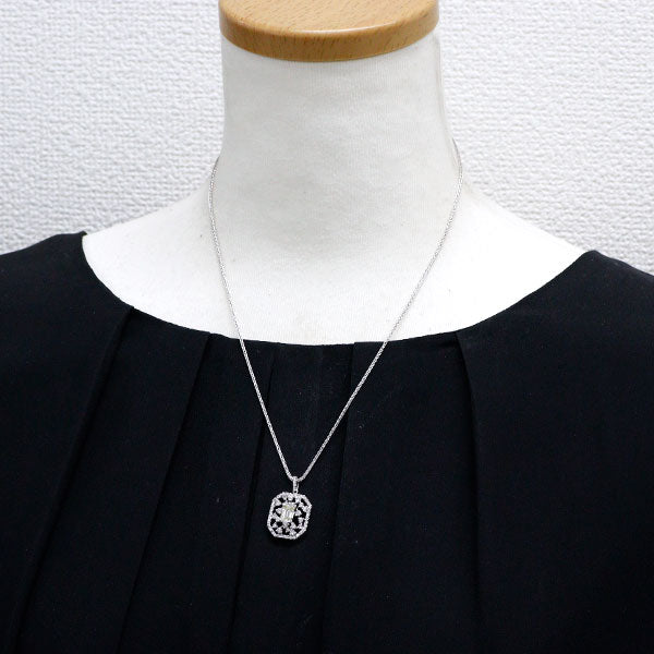 Pt900/ Pt850 エメラルドカット ダイヤモンド ペンダントネックレス 1.044ct VLY VS1 D1.00ct