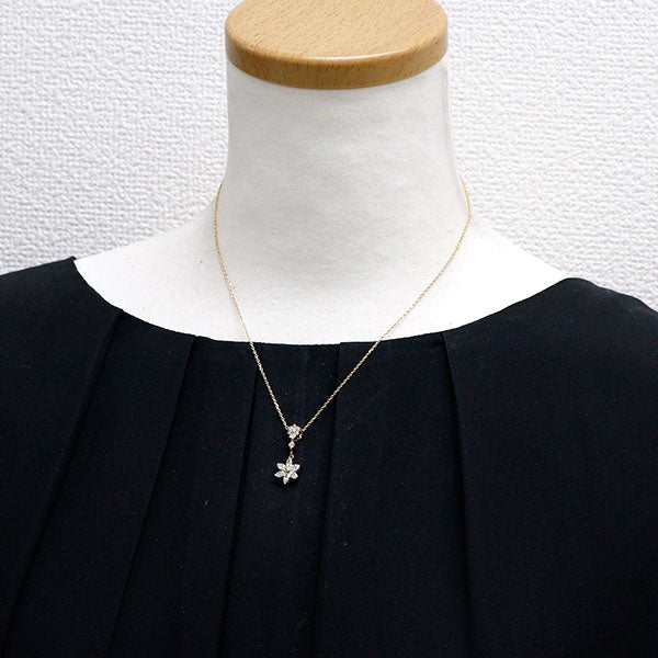 K18YG ダイヤモンド ペンダントネックレス 0.86ct フラワー