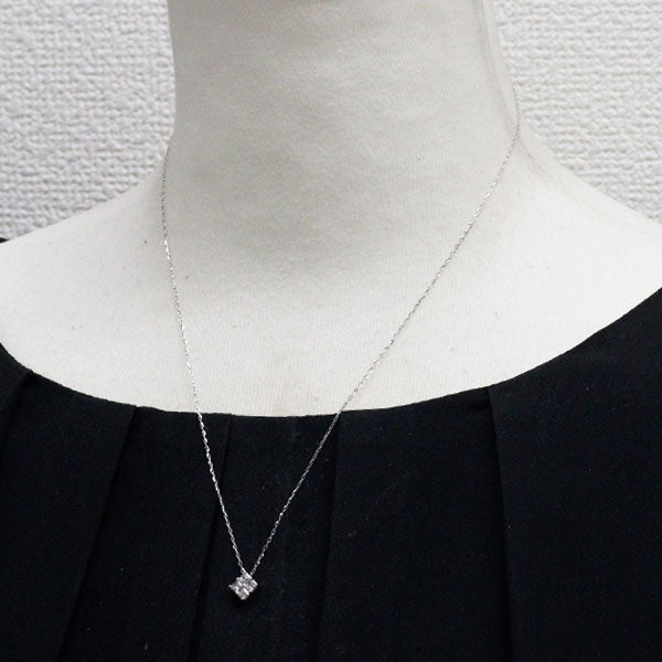 Pt900/ K18WG カレカット ダイヤモンド ペンダントネックレス 0.30ct