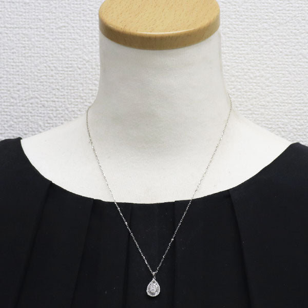 K18WG/ Pt850 ダイヤモンド ペンダントネックレス 0.50ct