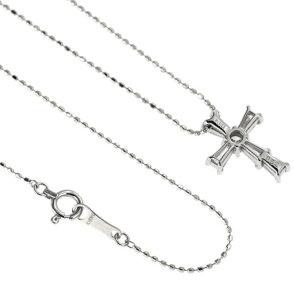 Pt900/ K18WG ダイヤモンド ペンダントネックレス 0.52ct クロス