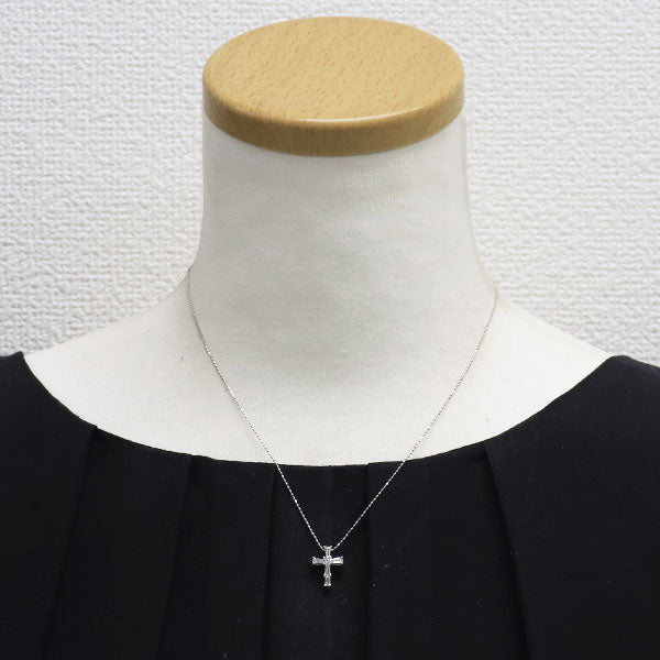Pt900/ K18WG ダイヤモンド ペンダントネックレス 0.52ct クロス