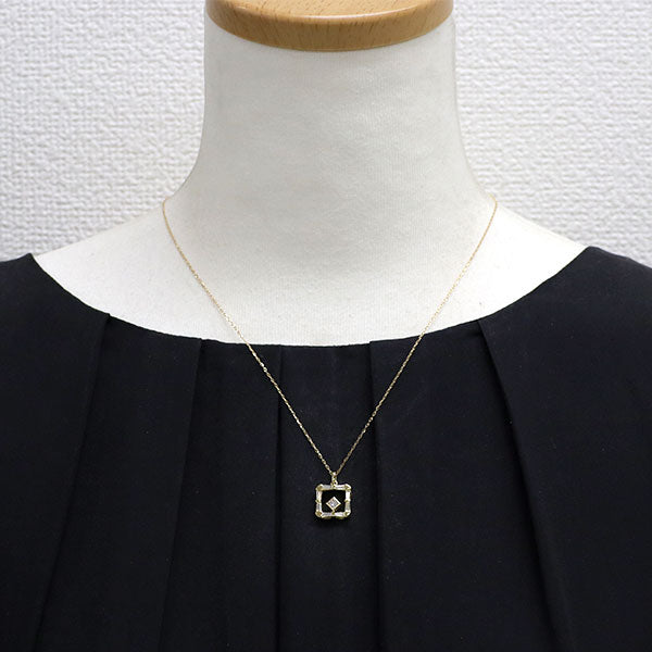K18YG プリンセスカットダイヤモンド ペンダントネックレス 0.17ct D0.51ct
