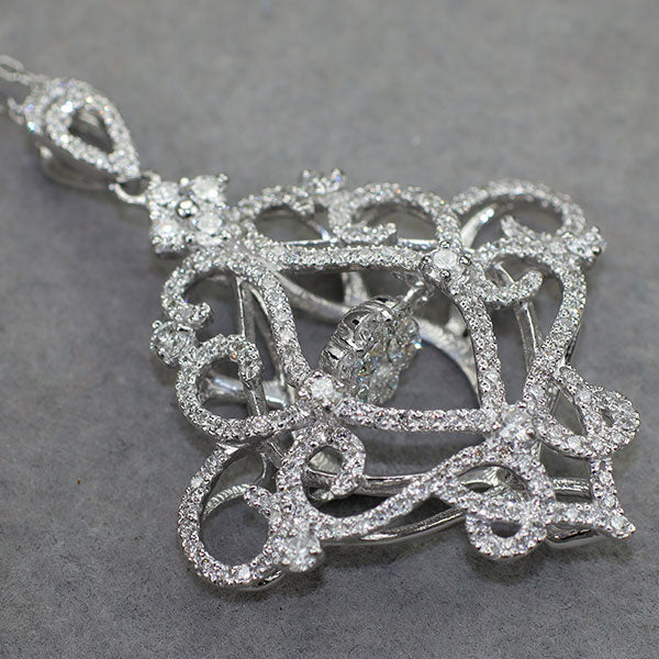 K18WG ダイヤモンド ペンダントネックレス 1.48ct