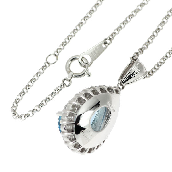 Pt900/ Pt850 サンタマリアカラー アクアマリン ダイヤモンド ペンダントネックレス 4.51ct D0.95ct