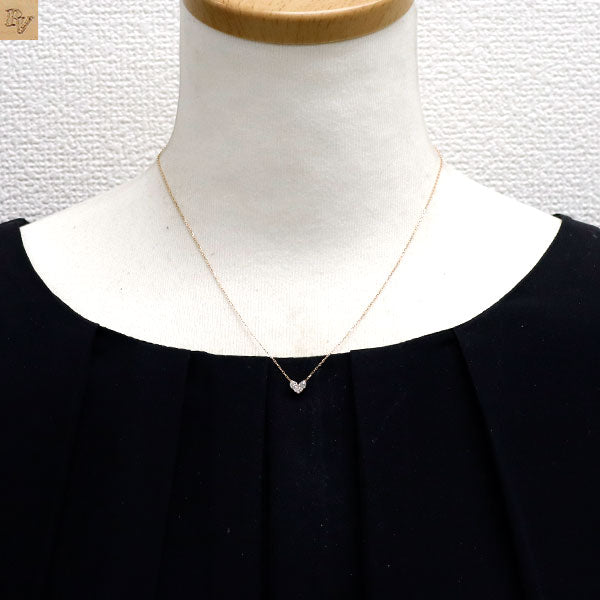 ポンテヴェキオ K18PG/YG ダイヤモンド ペンダントネックレス 0.14ct 引き輪社外 ハート