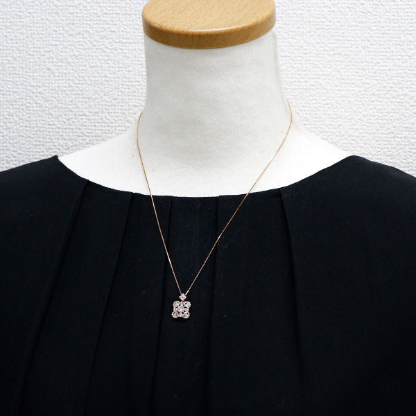 K18PG ダイヤモンド ペンダントネックレス 0.32ct D0.60ct