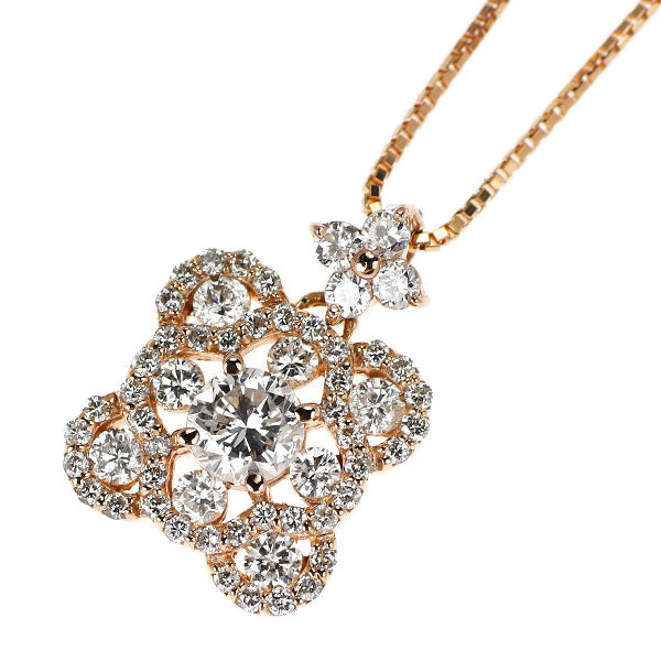 K18PG ダイヤモンド ペンダントネックレス 0.32ct D0.60ct