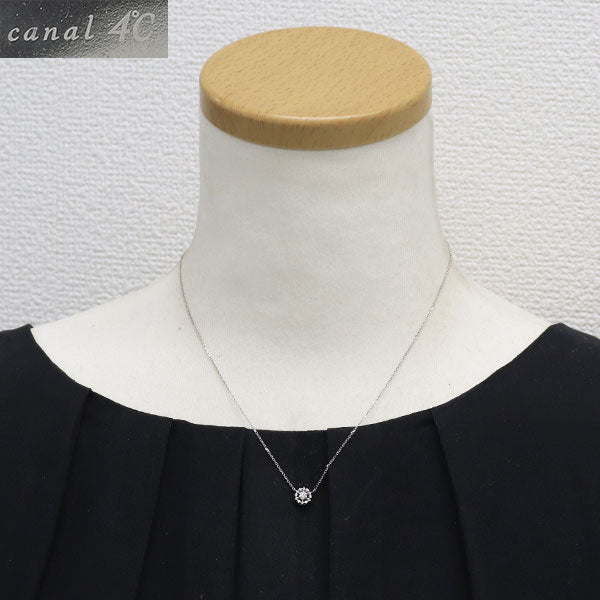 カナル4℃ Pt850 ダイヤモンド ペンダントネックレス