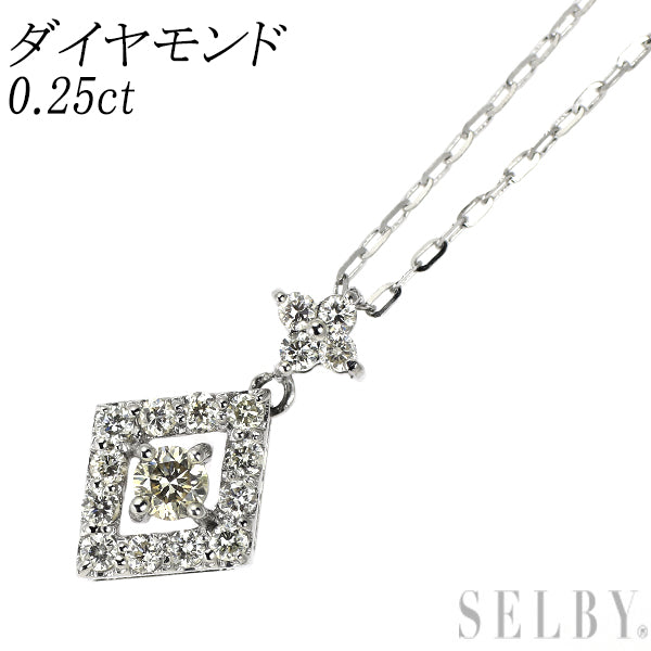 Pt900/ K18WG ダイヤモンド ペンダントネックレス 0.25ct