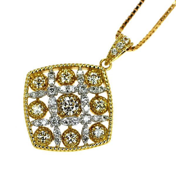 K18YG/Pt900 ダイヤモンド ペンダントネックレス 0.50ct