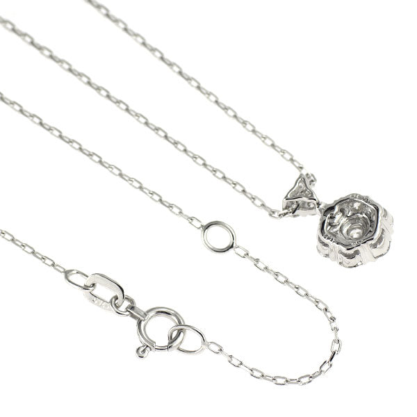 K18WG ダイヤモンド ペンダントネックレス 0.56ct フラワー