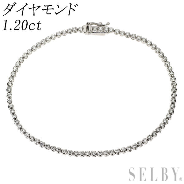 K18WG ダイヤモンド テニスブレスレット 1.20ct