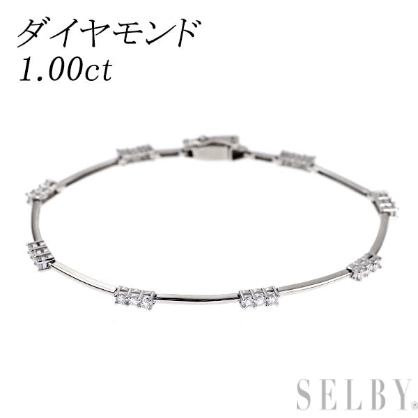 K18WG ダイヤモンド ブレスレット 1.00ct