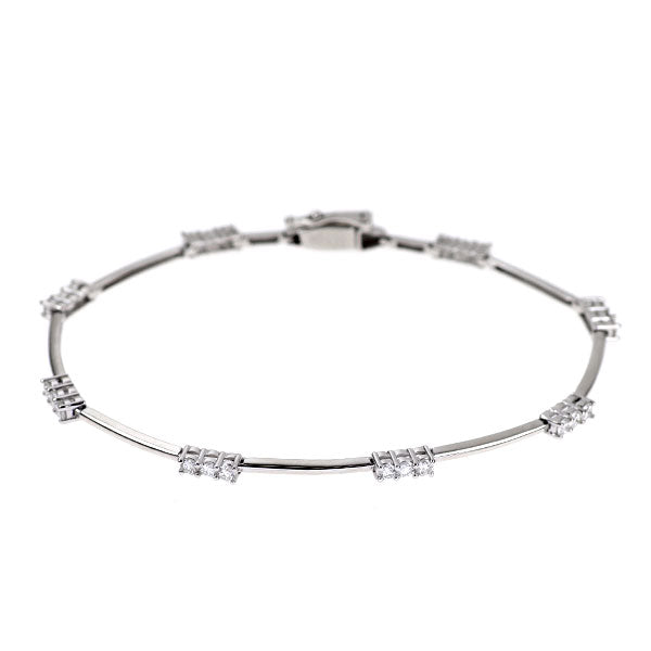 K18WG ダイヤモンド ブレスレット 1.00ct
