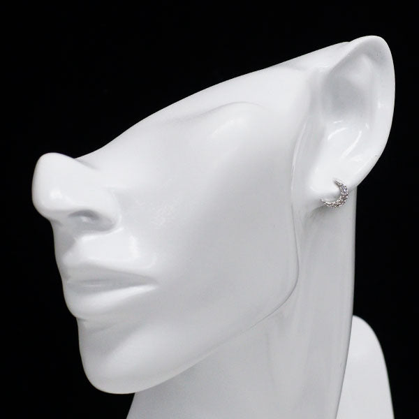 K18WG ダイヤモンド ピアス 0.20ct 月