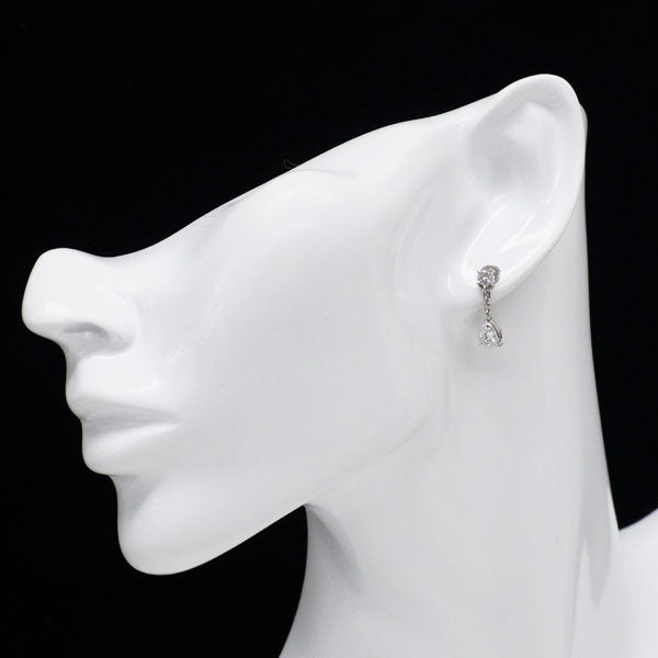 Pt900 ペアシェイプ ダイヤモンド  ピアス 0.86ct D0.30ct