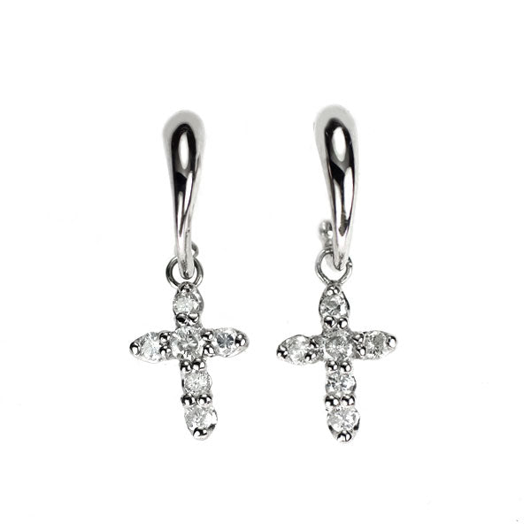 Pt900 ダイヤモンド ピアス 0.30ct クロス