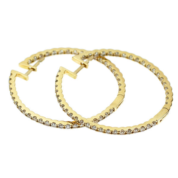 K18YG ダイヤモンド ピアス 1.00ct フープ