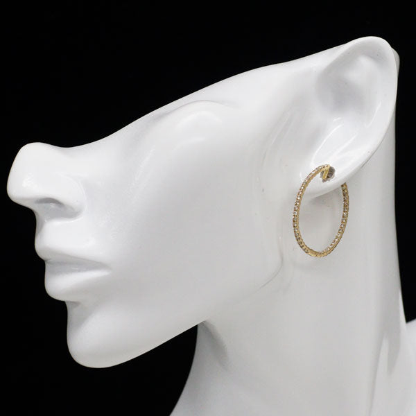K18YG ダイヤモンド ピアス 1.00ct フープ