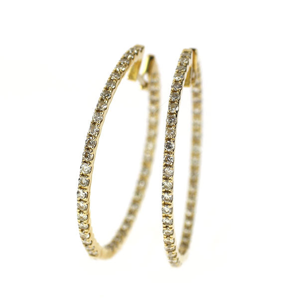 K18YG ダイヤモンド ピアス 1.00ct フープ