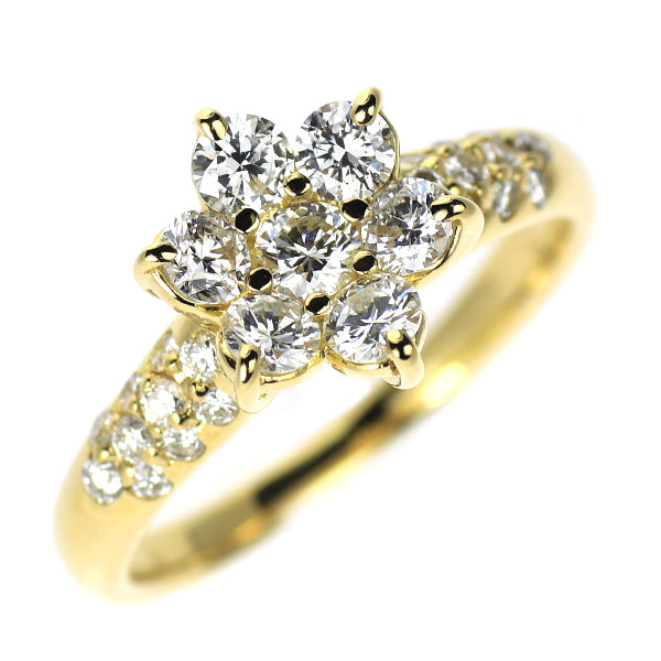 K18YG ダイヤモンド リング 0.93ct フラワー
