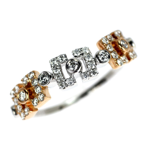 K18WG/PG ダイヤモンド リング 0.39ct