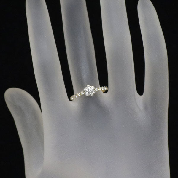 K18YG ダイヤモンド リング 0.35ct フラワー
