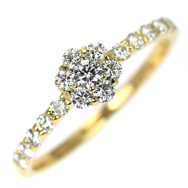 K18YG ダイヤモンド リング 0.35ct フラワー