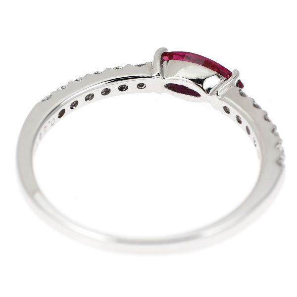 Pt900 マーキス ルビー ダイヤモンド リング 0.58ct D0.25ct