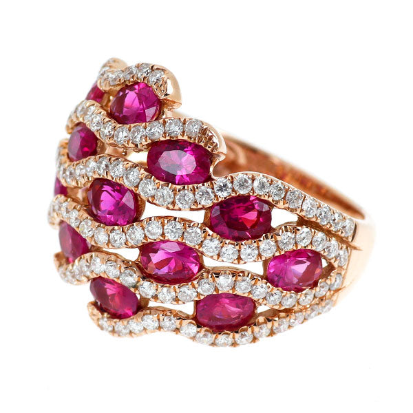 K18PG ルビー ダイヤモンド リング 2.38ct D0.86ct