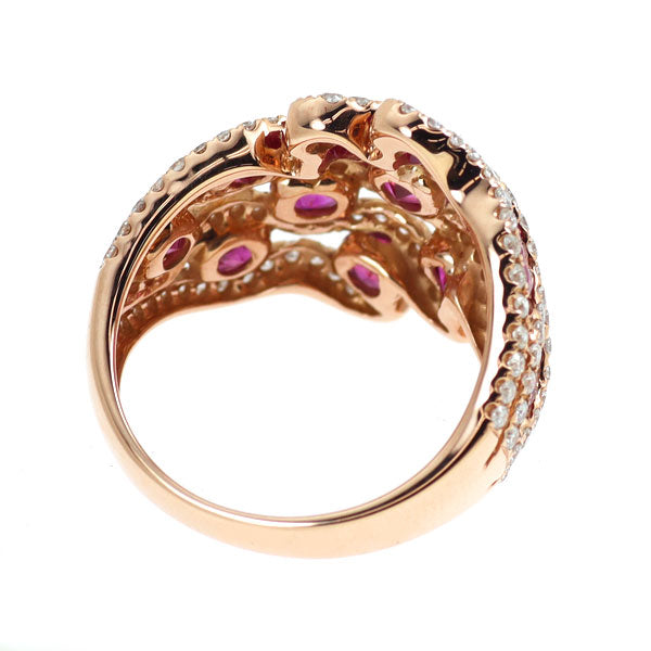 K18PG ルビー ダイヤモンド リング 2.38ct D0.86ct