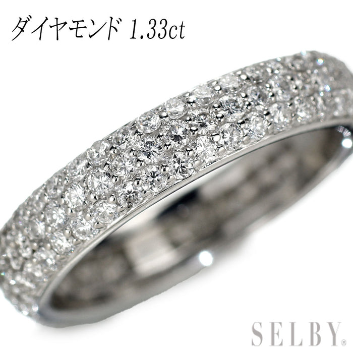 K18WG ダイヤモンド リング 1.33ct パヴェ フルエタニティ