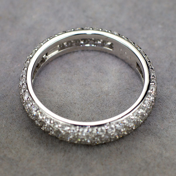 K18WG ダイヤモンド リング 1.33ct パヴェ フルエタニティ