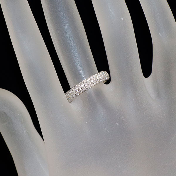 K18WG ダイヤモンド リング 1.33ct パヴェ フルエタニティ