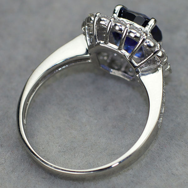 Pt900 スリランカ産ロイヤルブルーサファイア ダイヤモンド リング 2.13ct D1.00ct